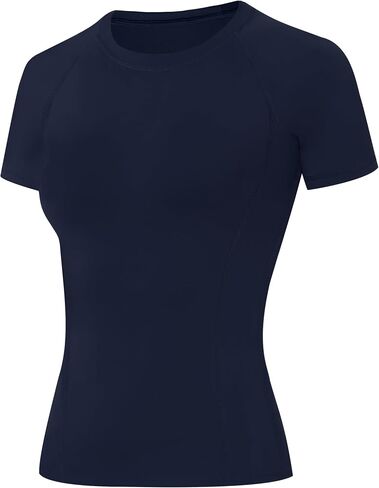 Blueleaf Women's Compression Shirt Short Sleeve Workout Tops Quick Dry Athletic Gym T-Shirts Running Yoga Sports Base Layer in Saudi Arabia