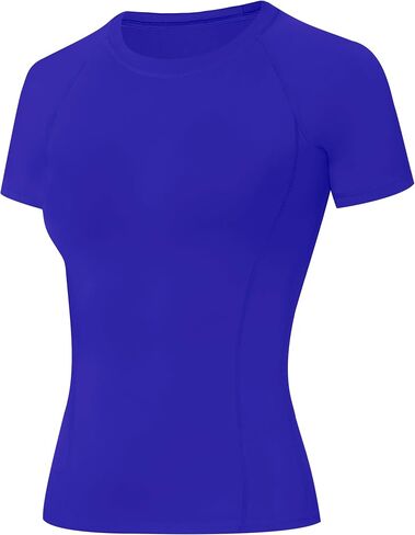 Blueleaf Women's Compression Shirt Short Sleeve Workout Tops Quick Dry Athletic Gym T-Shirts Running Yoga Sports Base Layer in Saudi Arabia