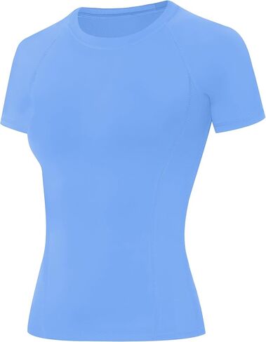 Blueleaf Women's Compression Shirt Short Sleeve Workout Tops Quick Dry Athletic Gym T-Shirts Running Yoga Sports Base Layer in Saudi Arabia
