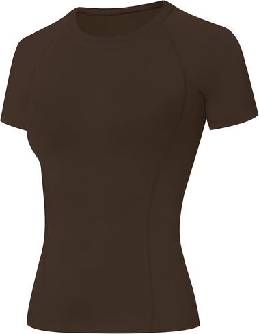 Blueleaf Women's Compression Shirt Short Sleeve Workout Tops Quick Dry Athletic Gym T-Shirts Running Yoga Sports Base Layer in Saudi Arabia