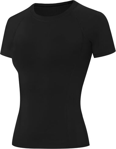 Blueleaf Women's Compression Shirt Short Sleeve Workout Tops Quick Dry Athletic Gym T-Shirts Running Yoga Sports Base Layer in Saudi Arabia