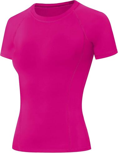 Blueleaf Women's Compression Shirt Short Sleeve Workout Tops Quick Dry Athletic Gym T-Shirts Running Yoga Sports Base Layer in Saudi Arabia