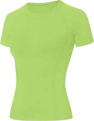 Blueleaf Women's Compression Shirt Short Sleeve Workout Tops Quick Dry Athletic Gym T-Shirts Running Yoga Sports Base Layer in Saudi Arabia