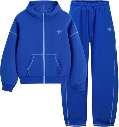 Aelfric Eden Cloud Boxy 2 Piece Fall Lounge Sets for Women Men Zip Up Hoodie Oversized Casual Sweatsuits in Kuwait