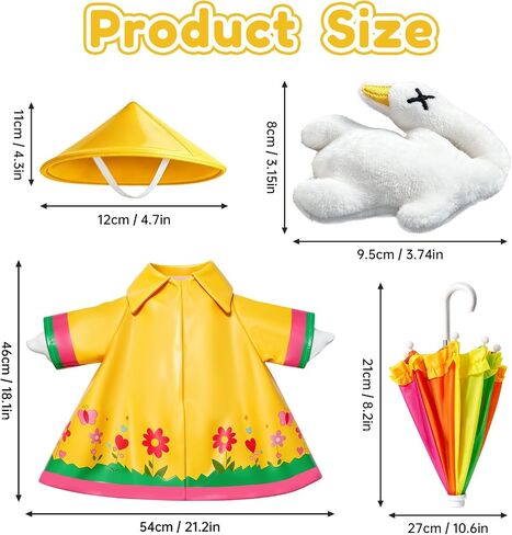 Raincoat Porch Goose Outfits, Upgrade 23'' Spring and Summer Lawn Goose Statue Raincoat Costume, Yard Goose Clothes Umbrella Hat Outfit for Patio Yard Decor in Kuwait