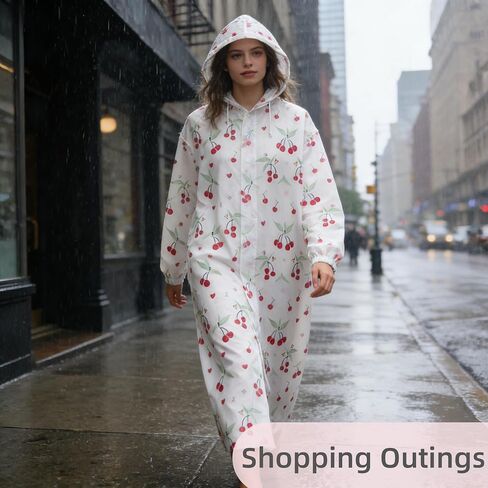 Adult Rain Poncho with Hood, Reusable Plastic Rain Ponchos with Sleeves, Long Waterproof Clear Travel Rain Coats Jacket, Rain Cape Slicker Gear Raincoat for Women, Theme Amusement Park Essentials in Kuwait