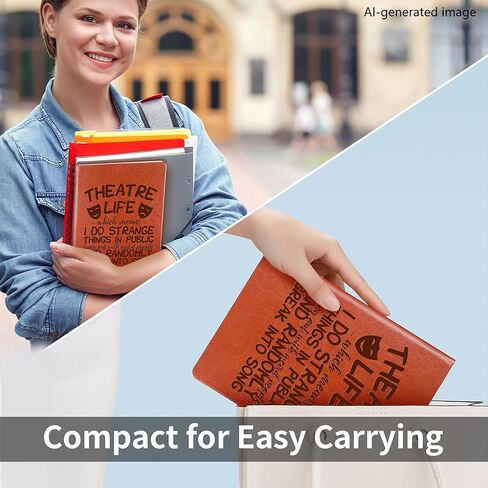 Theatre Life Leather Journal Notebook Theater Life Gifts Comedy Tragedy Mask Theatre Drama Bag Drama Actor Actress Gifts (Theatre Life) in Kuwait