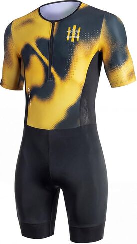 Santic Men's Short Sleeve Triathlon Suit Comfort Trisuit for Swimming Cycling Running in Kuwait