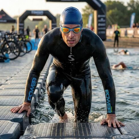Synergy Triathlon Wetsuit 5/2mm - Volution Full Sleeve Smoothskin Neoprene for Open Water Swimming in Saudi Arabia