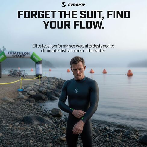 Synergy Triathlon Wetsuit 5/2mm - Volution Full Sleeve Smoothskin Neoprene for Open Water Swimming in Saudi Arabia