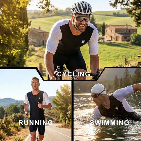 Triathlon Suits Mens One-Piece Sleeveless Trisuits Skin Wet Suit for Running Cycling Swimming in Kuwait