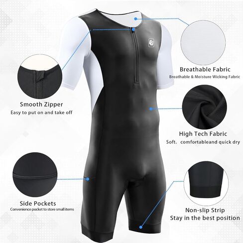 Triathlon Suits Mens One-Piece Sleeveless Trisuits Skin Wet Suit for Running Cycling Swimming in Kuwait