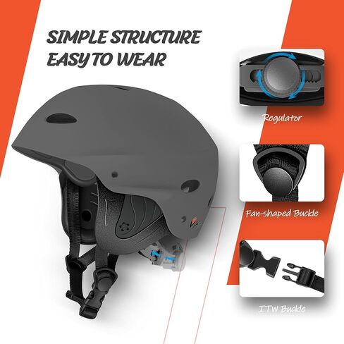 Vihir Adjustable Outdoor Water Sports Helmet with Ear Protection and Ventilation Holes - Ideal for Kayaking, Paddleboarding, and Rafting in Kuwait