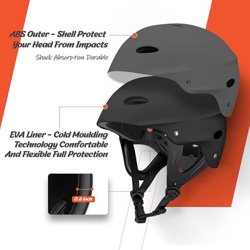 Vihir Adjustable Outdoor Water Sports Helmet with Ear Protection and Ventilation Holes - Ideal for Kayaking, Paddleboarding, and Rafting in Kuwait