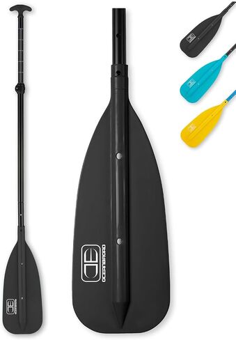 OCEANBROAD Canoe Paddle, Adjustable from 4'3''to 5'3''/130cm to 160cm Aluminum Shaft with Plastic Blade for Canoeing Boating Kayaking, 3-Piece Floatable Oar in Kuwait