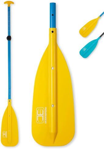 OCEANBROAD Canoe Paddle, Adjustable from 4'3''to 5'3''/130cm to 160cm Aluminum Shaft with Plastic Blade for Canoeing Boating Kayaking, 3-Piece Floatable Oar in Kuwait