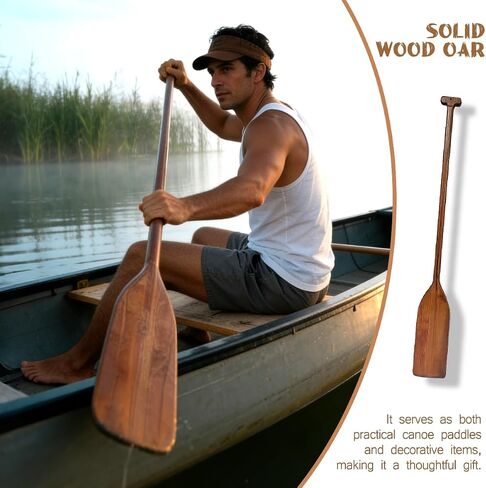 2 Pcs Wooden Oars Vintage Style, 48 Inch Solid Pine Boat Wooden Canoe Paddles, for Water Sports, Family DIY Decoration, Kayaking,Outdoor Enthusiasts, Rowing in Kuwait