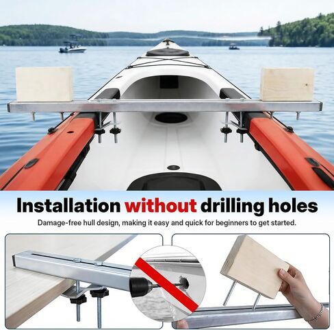 Universal Canoe/Kayak Trolling Motor Mount Kit, Heavy Duty Canoe Trolling Motor Mount Bracket Adjustable Kayak Motor Mount with 2 Block for for Fishing & Small Boats, No Drill in Kuwait