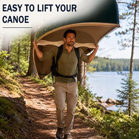 40'' Extra Long Canoe Yoke Carrying Yoke Fits Most Boats Comfortable Portage Support Clear Finished Curved Wood with Beam Ergonomic Shoulder in Enhanced Frame Rigidity for Durable Usage in Kuwait