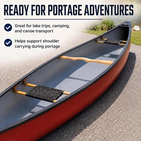 40'' Extra Long Canoe Yoke Carrying Yoke Fits Most Boats Comfortable Portage Support Clear Finished Curved Wood with Beam Ergonomic Shoulder in Enhanced Frame Rigidity for Durable Usage in Kuwait