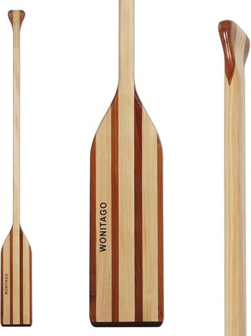 Wooden Canoe Paddle, Ergonomic Palm Grip and Anti-Collision Edge Wood Canoe Boat Paddle, 2.5 FT/4.0 FT/4.8 FT in Kuwait
