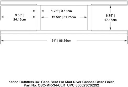 Kenco Outfitters 34" Cane Canoe Seat for Mad River Canoes - Clear Finish in Kuwait
