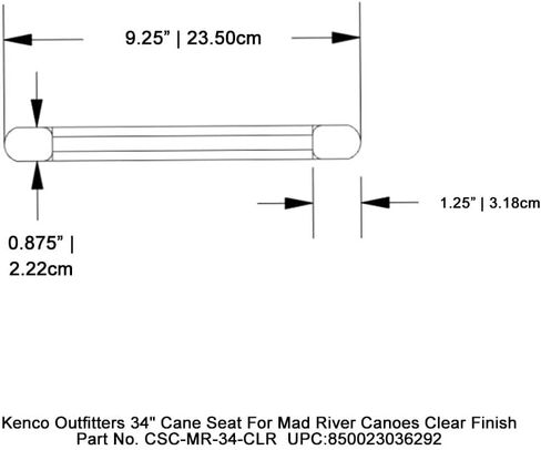 Kenco Outfitters 34" Cane Canoe Seat for Mad River Canoes - Clear Finish in Kuwait