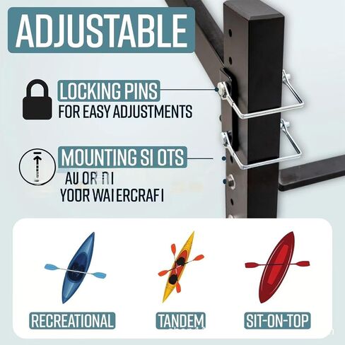 Canoe Storage Rack, Heavy Duty Adjustable 3-Tier Stand for Garage, Dock, Shed and Outdoor Use,Versatile Storage for Canoes in Kuwait