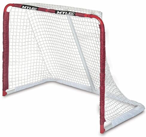 Mylec Steel Junior Hockey Goal 52" x 43" with Sleeve Net System + 6-Pack No-Bounce Street Hockey Balls, Durable Indoor/Outdoor Net for Roller & Street Hockey Training in Kuwait