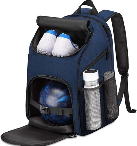 Fockety Bowling Backpack, Oxford Single Bowling Ball Bag with Shoe Compartment, Multiple Pockets and Foam Pad, Large Capacity Bag for Sports, Camping, Hiking and Outdoor in Kuwait