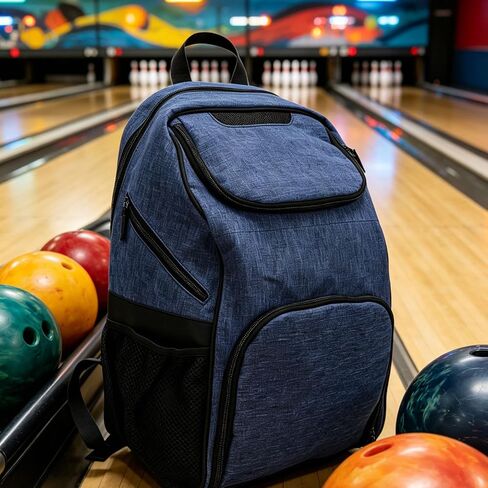 Fockety Bowling Backpack, Oxford Single Bowling Ball Bag with Shoe Compartment, Multiple Pockets and Foam Pad, Large Capacity Bag for Sports, Camping, Hiking and Outdoor in Kuwait