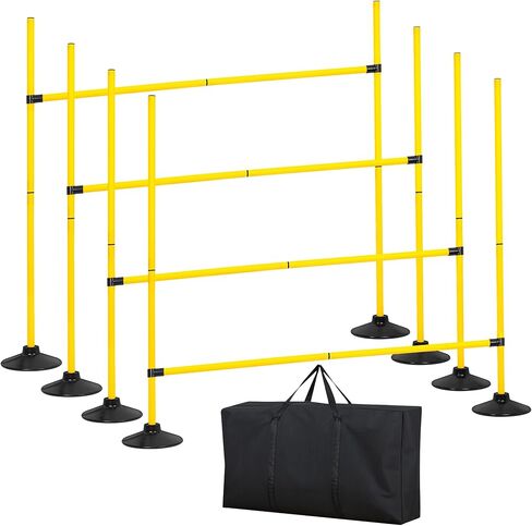 4FT Agility Hurdles 4PCS, Adjustable Sports Speed Hurdles with Rubber Base, Agility Poles for Soccer Football Track & Field, Agility Training Equipment for Kids Athletes Physical Therapy in Kuwait