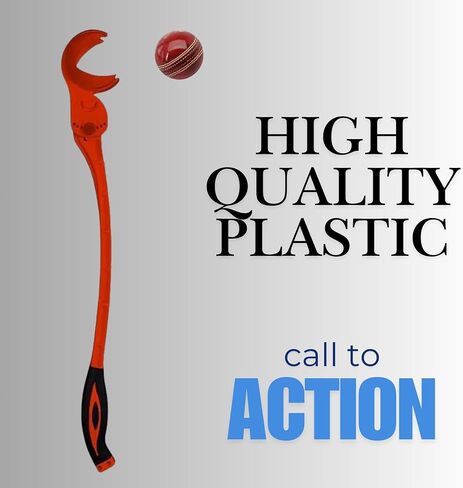 Side Arm Ball Thrower for Cricket - Cricket Side Arm Ball Thrower Stick for Speed, Practice, & Training - Ball Thrower for Kids Cricket & Softball, Tennis Ball Thrower for Cricket Practice (Orange) in Saudi Arabia