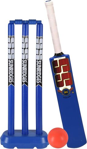 SS My First Swing Cricket Kit – Complete Starter Set with Size 1 Bat, 3 Plastic Stumps, Base, Bails & 1 Ball (Available in Blue & Yellow) in Saudi Arabia