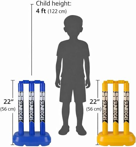 SS My First Swing Cricket Kit – Complete Starter Set with Size 1 Bat, 3 Plastic Stumps, Base, Bails & 1 Ball (Available in Blue & Yellow) in Saudi Arabia