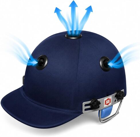 SS Cricket Legend Premium Cricket Helmet 'Multiple Sizes to Choose from (Large, Medium, Small), Color - Navy Blue in Kuwait