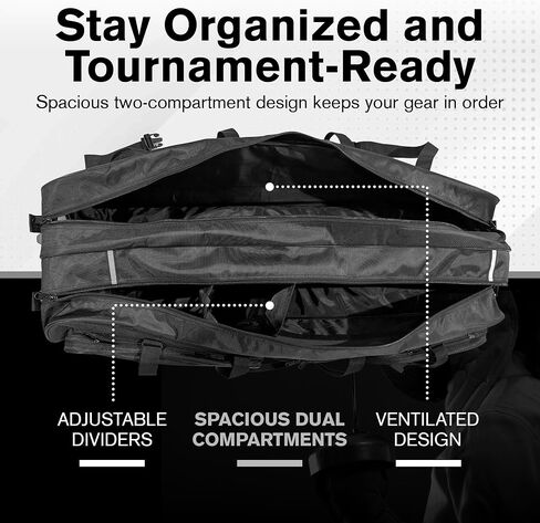 Two Compartment Fencing Bag, Wheeled Sports Bag for Foil Epee & Saber, Competition Roll Bag, Competition Team Bag Adjustable Compartments in Kuwait