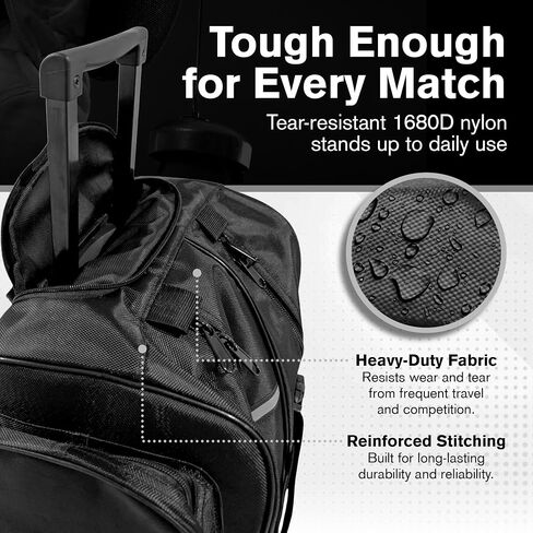 Two Compartment Fencing Bag, Wheeled Sports Bag for Foil Epee & Saber, Competition Roll Bag, Competition Team Bag Adjustable Compartments in Kuwait