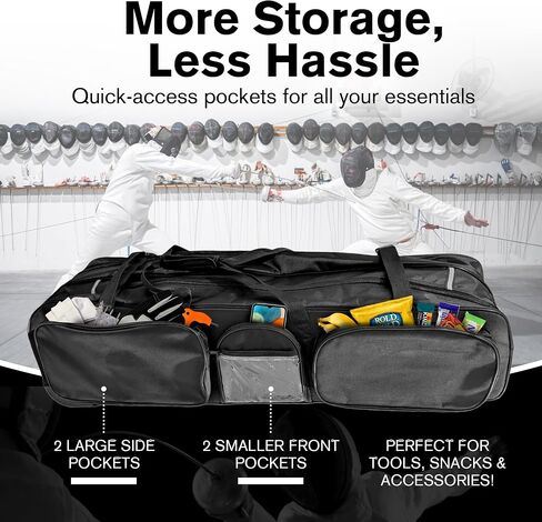 Two Compartment Fencing Bag, Wheeled Sports Bag for Foil Epee & Saber, Competition Roll Bag, Competition Team Bag Adjustable Compartments in Kuwait