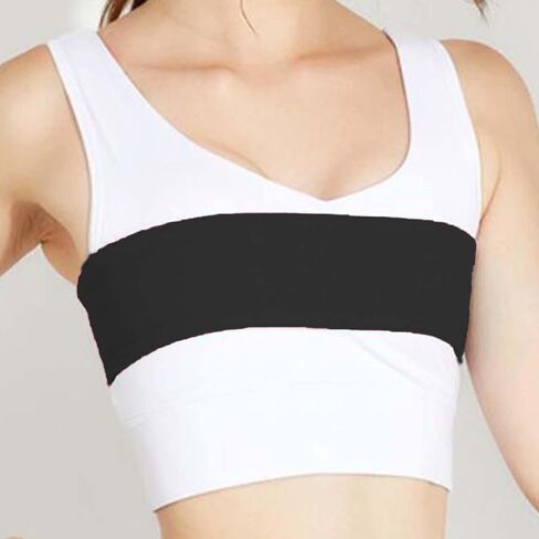 Breast Compression Band Breathable Chest Belt Adjustable Elastic Sports Strap Shockproof Band Cotton Spandex Comfortable Material Suitable for, Black M in Kuwait