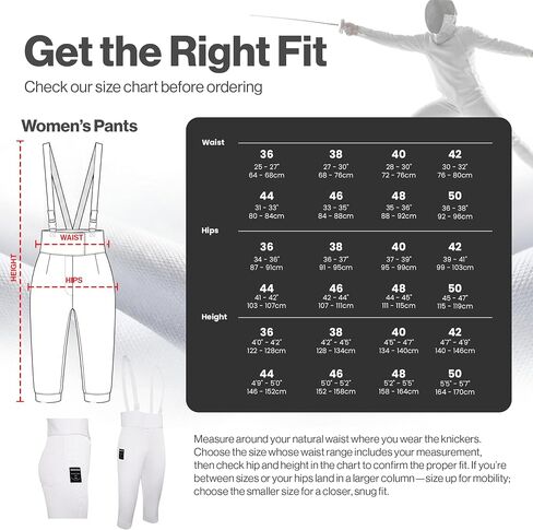 Womens Fencing Pants 350N, Novus Breathable Lightweight Stretch Knickers for Foil Epee & Saber Competition Ready in Kuwait