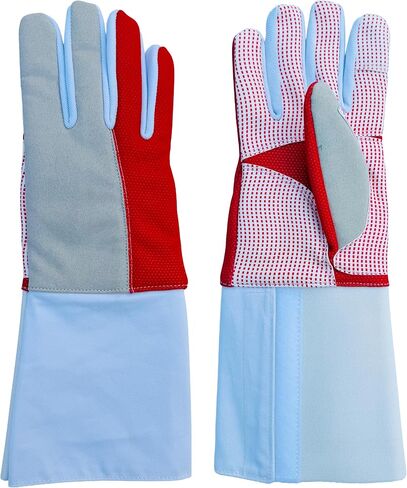 Fencing Glove 350N for Foil Epee Saber 3 Weapon Silicoated Amara Synthetic Leather Palm Windstopper Back High Density Foam Padding Durable Washable Elastic Cuff in Kuwait