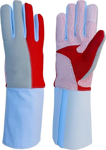 Fencing Glove 350N for Foil Epee Saber 3 Weapon Silicoated Amara Synthetic Leather Palm Windstopper Back High Density Foam Padding Durable Washable Elastic Cuff in Kuwait