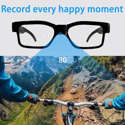 1080P HD Video Camera Glasses Outdoor Sports Action Portable Wearable Glasses Suitable for Driving, Cycling, Fishing, Hiking, Hunting（Include 64G Memory Card） in Kuwait