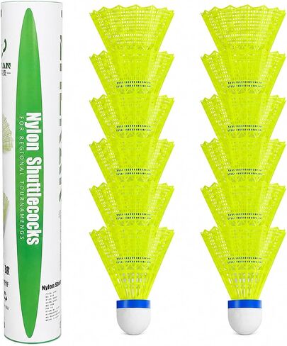 Badminton Birdies,Badminton Shuttlecocks for Backyard & Baseball Batting Practice,12 Pack Highly Stable & Durable Nylon/Goose Feather Shuttle Balls Set for Indoor Outdoor Sports in Kuwait