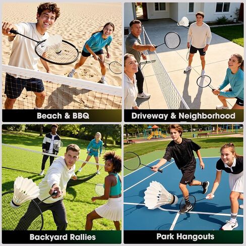 HIRALIY 4/10 Pack Goose Feather Badminton Shuttlecocks, Feather Badminton Birdies with Composite Cork Head, Stable Flight Badminton Balls for Indoor Outdoor Practic, Backyard Games and Clubs in Kuwait