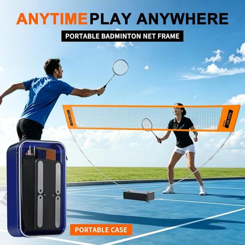 Portable Badminton Net,Fast Setup Foldable Net with Carry Bag for Indoor Outdoor Backyard, Patio, Beach & Family Games(8.85ft/2.7m) in Kuwait