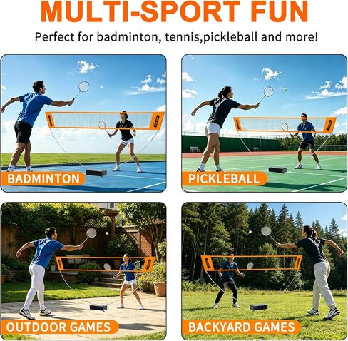 Portable Badminton Net,Fast Setup Foldable Net with Carry Bag for Indoor Outdoor Backyard, Patio, Beach & Family Games(8.85ft/2.7m) in Kuwait