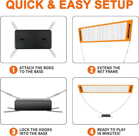 Portable Badminton Net,Fast Setup Foldable Net with Carry Bag for Indoor Outdoor Backyard, Patio, Beach & Family Games(8.85ft/2.7m) in Kuwait