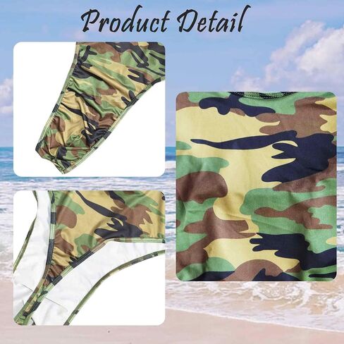 QiaTi Men’s Camouflage Bodysuit Thong Sleeveless Wrestling Singlet with Deep U-Back Stretchy Jockstrap Leotard for Men Daily in Kuwait